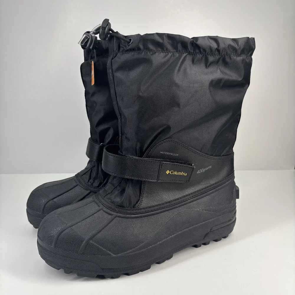 Columbia Powderbug Forty Youth US 7 Black Waterproof Winter Snow Boots Insulated